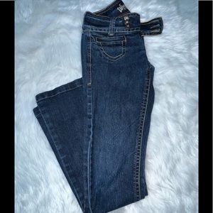 Wallflower Foxy ext. tab. Low rise flare denim jean in size 3